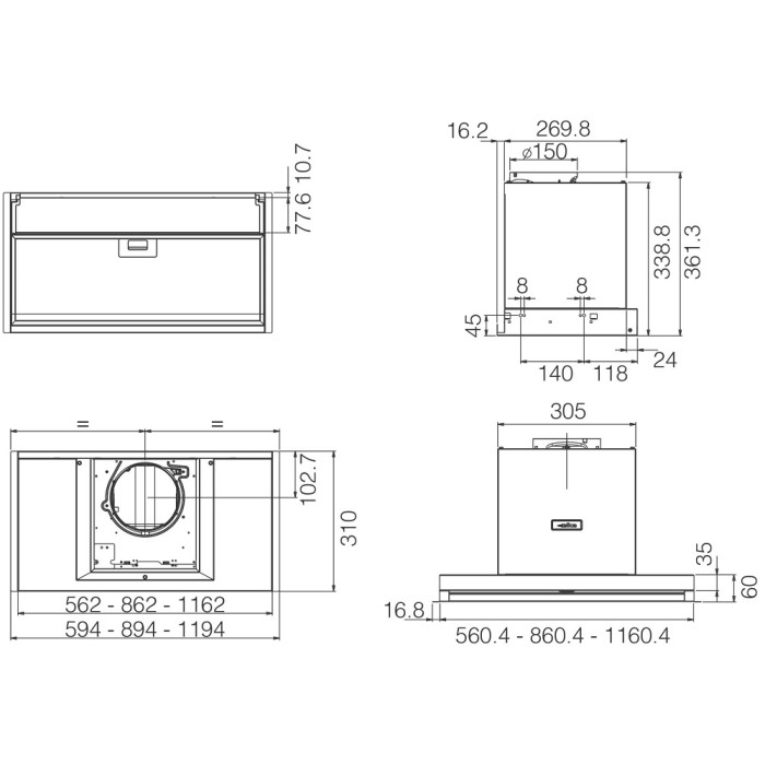 Витяжка Elica BOXIN LX/BL MAT/A/60