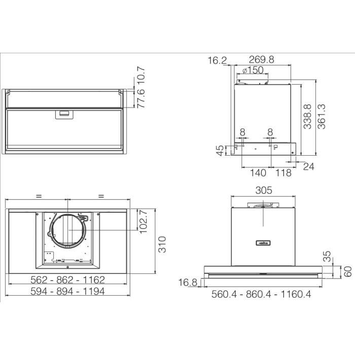 Витяжка Elica BOXIN LX/BL MAT/A/90