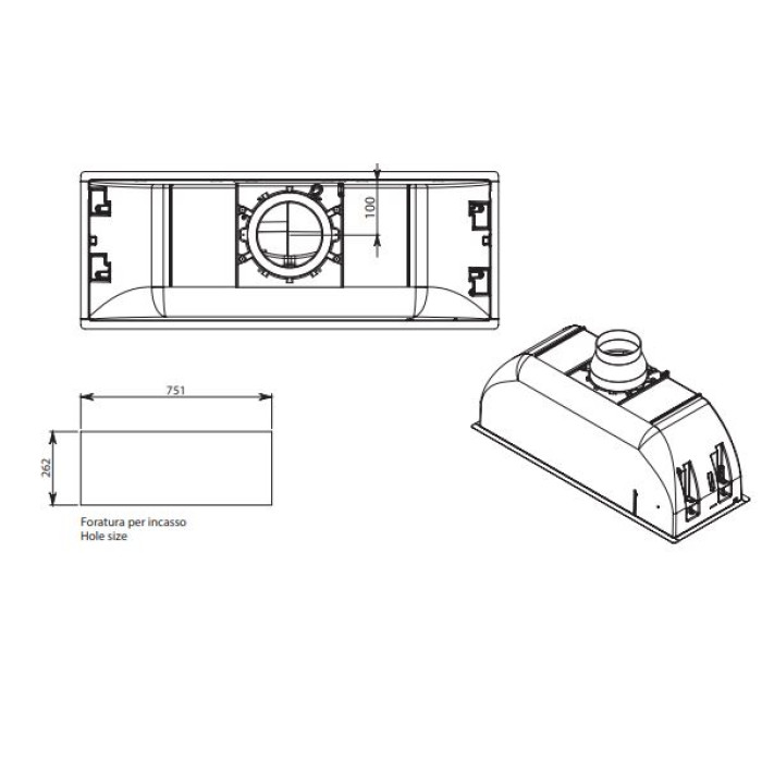 Витяжка Falmec Gruppo Incasso Burano 70 White (600) CBIN70.E9P2#ZZZB460F