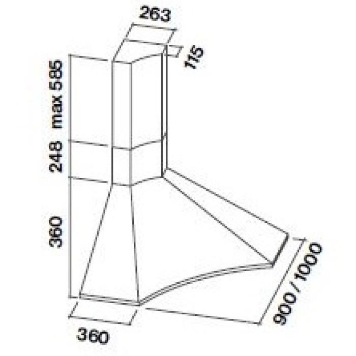 Витяжка Falmec ELIOS ANGOLO 100 Stainless steel (800) CEIA00.E0P1#CRII491F