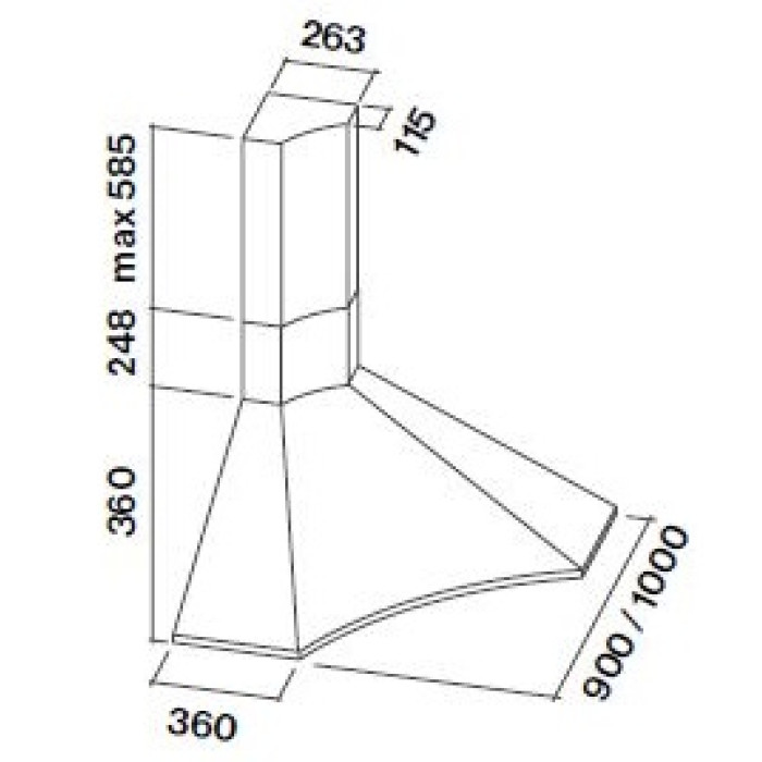 Витяжка Falmec ELIOS ANGOLO 90 Stainless steel (800) CEIA90.E0P1#CRII491F