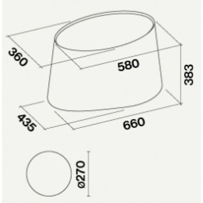 Витяжка Falmec MARE E.ION Isola 66 Black Glass (450) CENI66.E0P6#ZZZN441F