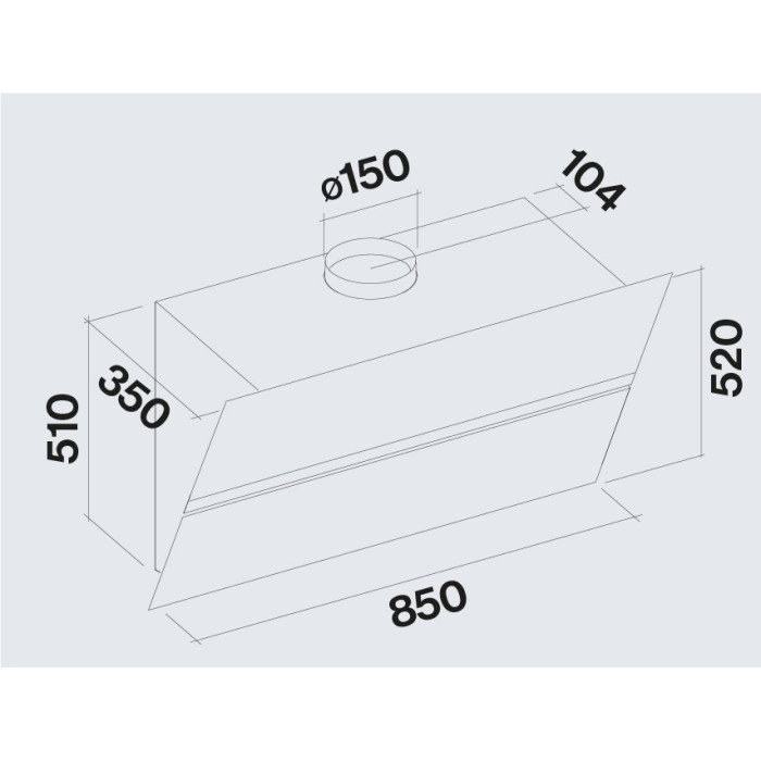 Витяжка Falmec FUSION 85 Black Satin Glass (800) CFPN85.E7P2#ZZZQ490F