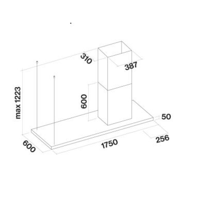 Витяжка Falmec LUMEN Isola 175 NRS (RIGHT) 800 CLUI75.E4P2#NEUI490F