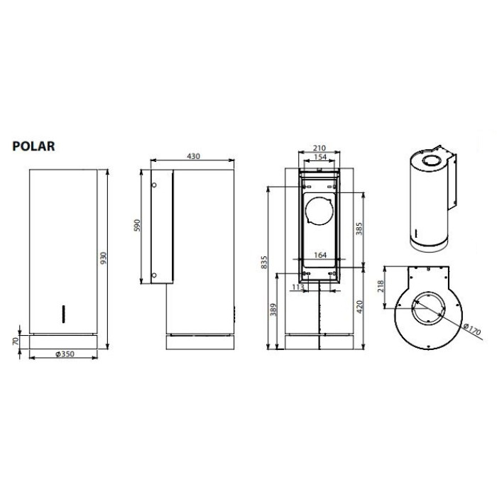 Витяжка Falmec POLAR Black 35 (800) CPWN90.E2P2#ZZZN491F