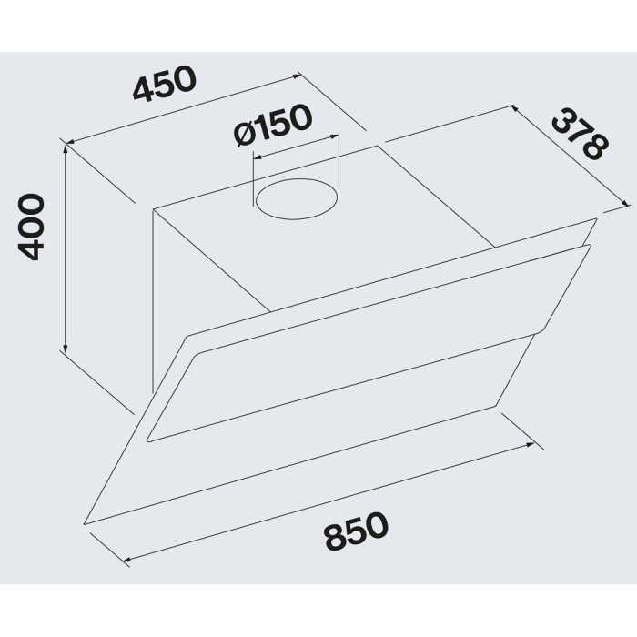 Витяжка Falmec VERSO 55 Gray Glass (800) CVXN55.E0P2#ZZZA490F