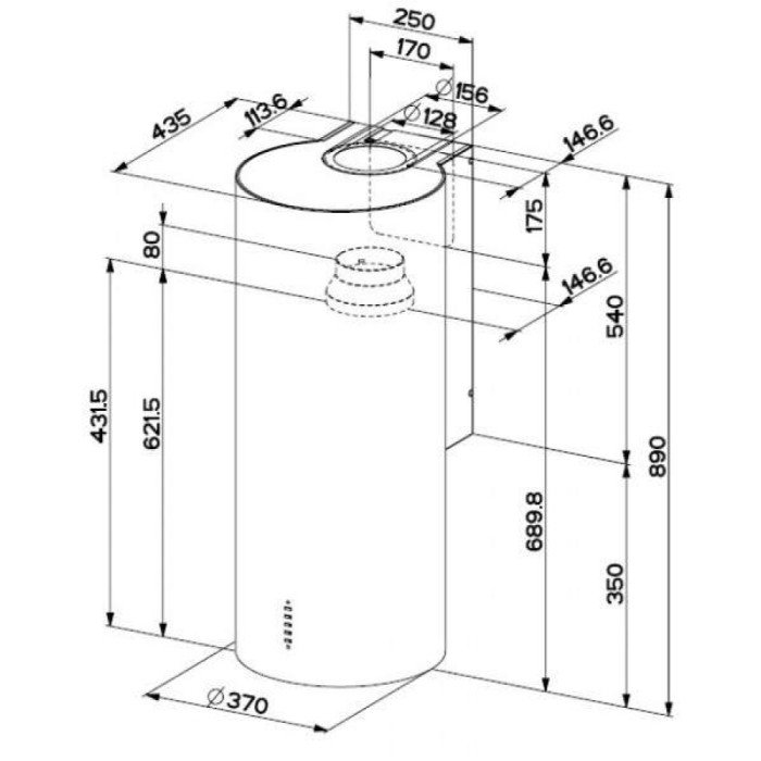 Витяжка Faber CYLINDRA/2 EV8 2EL XH89