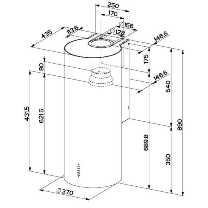 Витяжка Faber Cylindra Plus Wh Gloss A37