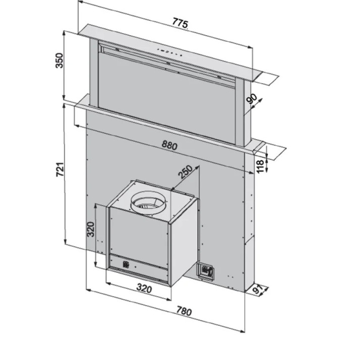 Витяжка Fabiano Downdraft 90 Inox