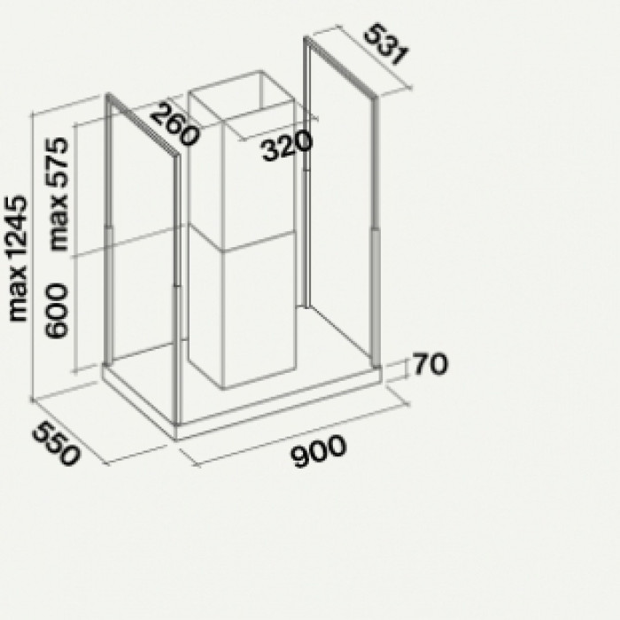 Витяжка Falmec EUROPA Isola 90 Glass steel (800)