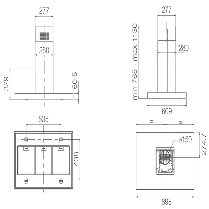Витяжка Elica JOY ISLAND BLIX/A/90X60