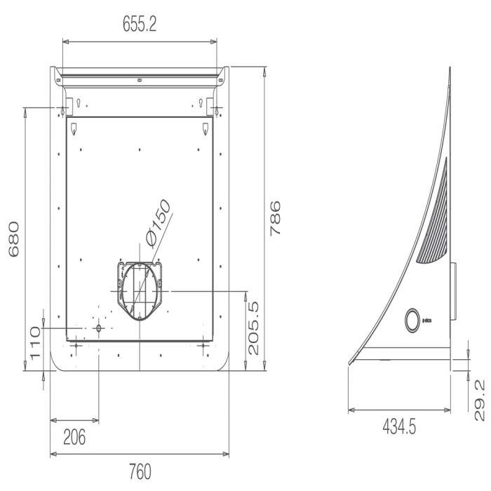 Витяжка Elica NUAGE DRYWALL/F/75