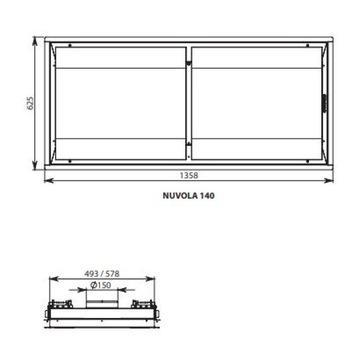Витяжка Falmec NUVOLA LED 140 виносний мотор Stainless steel (1000)