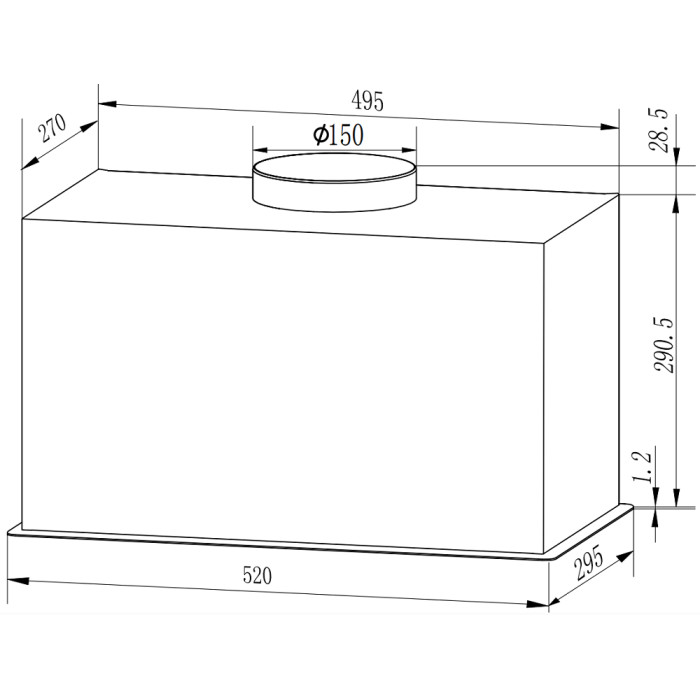 Витяжка Interline SENSE BL A/60 PB/2/T/INV