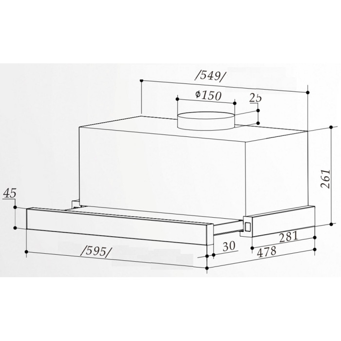 Витяжка Interline SLIM ULTRA X/S A/60