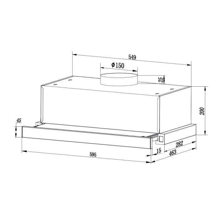 Витяжка Interline SLIM BL A/60/2/T