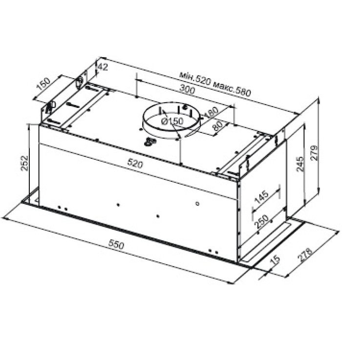 Витяжка Bestchef Studio box 1100 inox 54