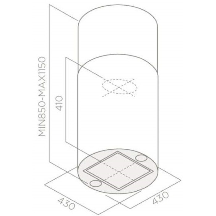 Витяжка Elica TUBE PRO ISLAND WH MAT/A/43