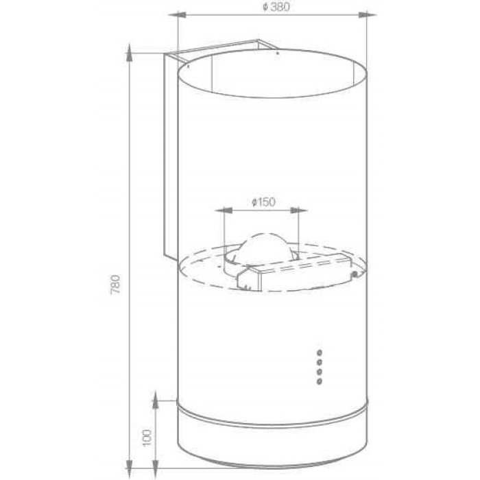 Витяжка Interline TUBE S BL A/60/T