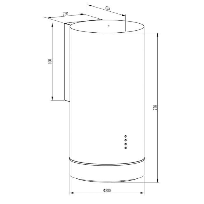 Витяжка Interline TUBE S BL A/60/T