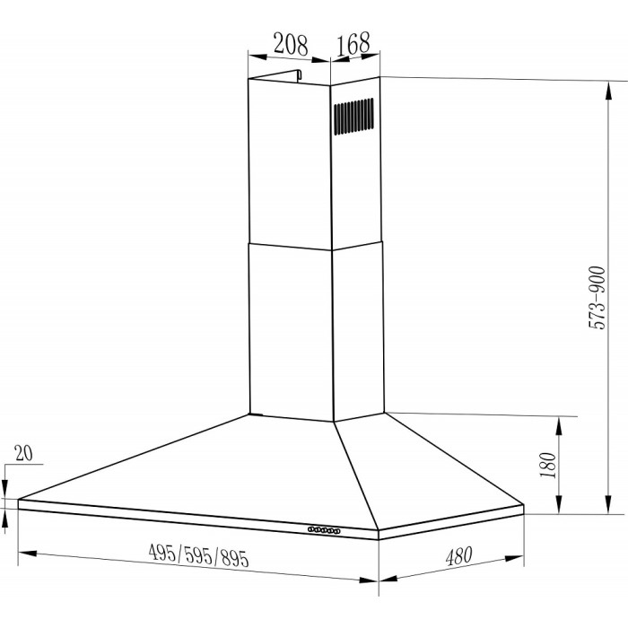 Витяжка Interline UNNA BL A/60 PB/2/T