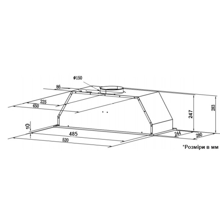 Витяжка Interline WIND BL A/60/GL/ST