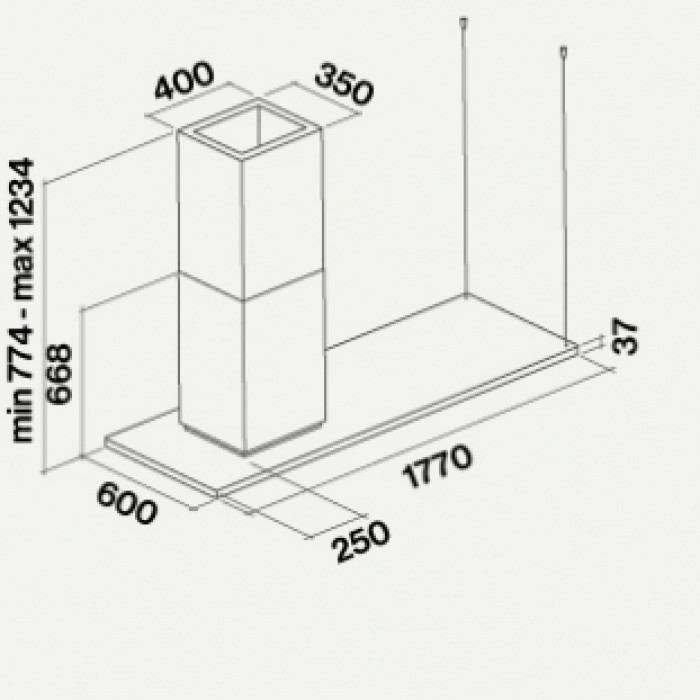 Витяжка Falmec ZENITH NRS Isola 180 Glass Stainless steel (800)